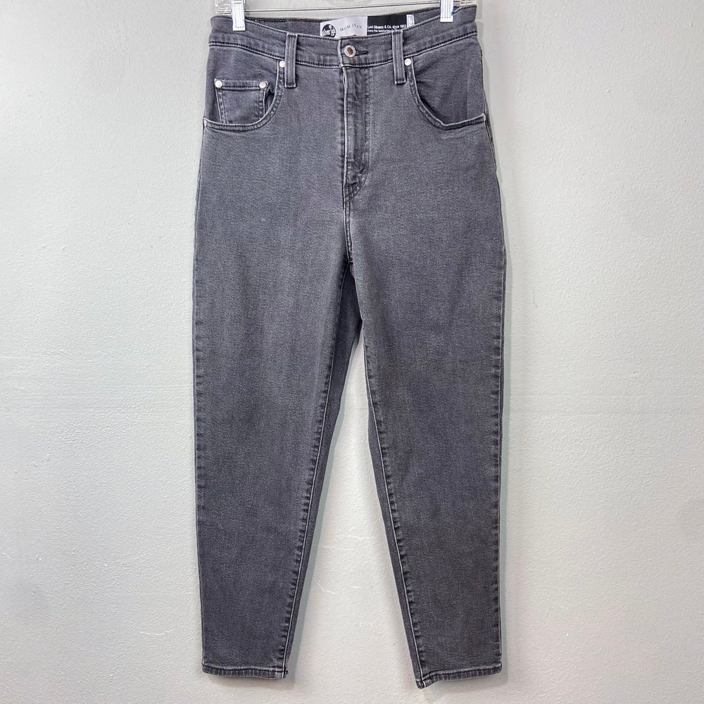 Levi's Silver Tab High Waisted Mom Jeans Size 29 Charcoal Gray Tapered Leg Denim